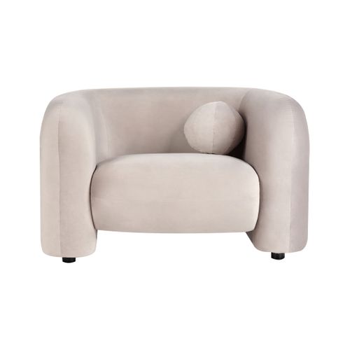 Velours Fauteuil Taupe Leiren