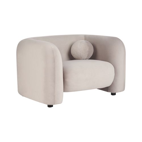 Velours Fauteuil Taupe Leiren