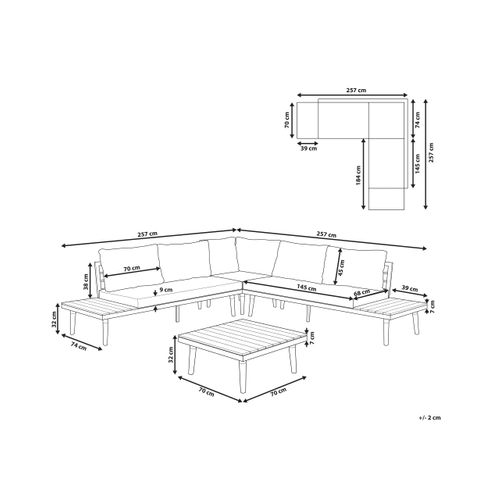 Set De Salon Acacia Blanc Cassé Corato