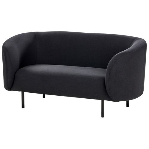 Canapé 2 Places En Tissu Noir Loen