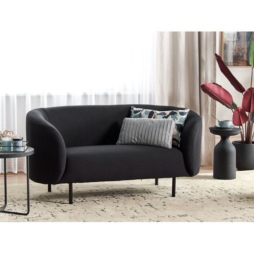 Canapé 2 Places En Tissu Noir Loen