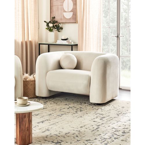 Velours Fauteuil Blanc Cassé Leiren
