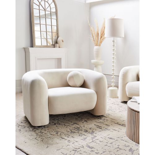 Velours Fauteuil Blanc Cassé Leiren