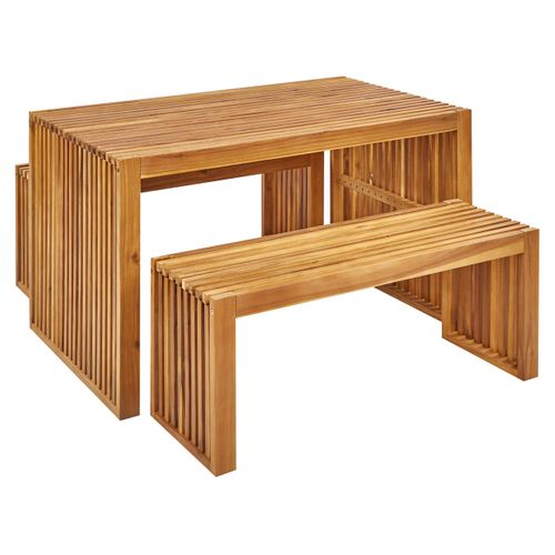 Set De Salle à Manger Bois Solide Bois Clair Bellano