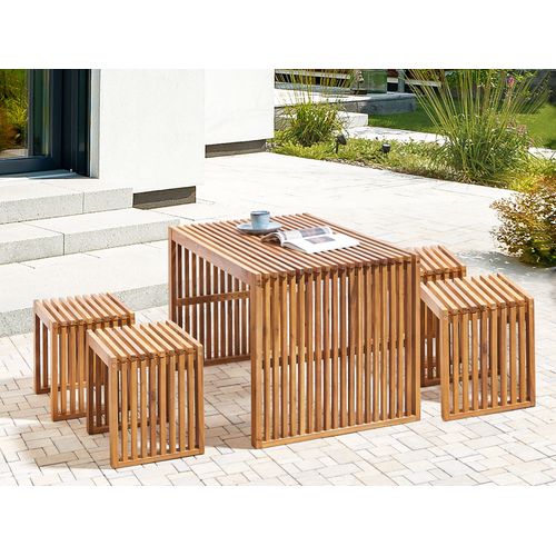 Set De Salle à Manger Bois Solide Bois Clair Bellano