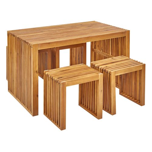 Set De Salle à Manger Bois Solide Bois Clair Bellano