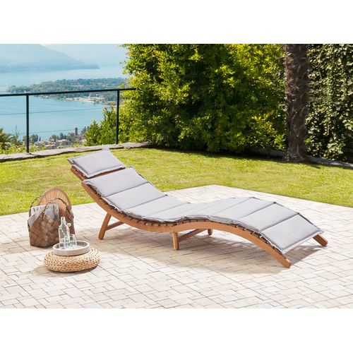 Chaise Longue Avec Coussin Bois Gris Luino