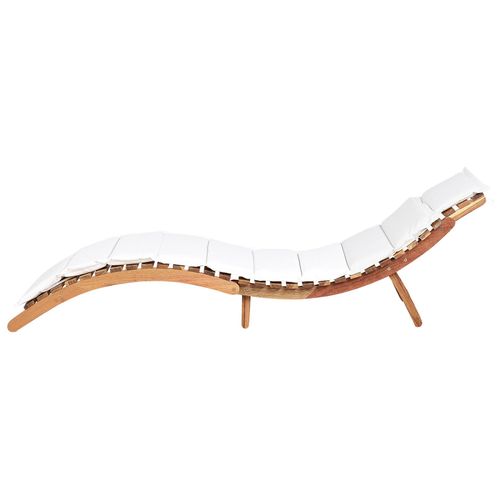 Chaise Longue Avec Coussin Bois Blanc Cassé Luino