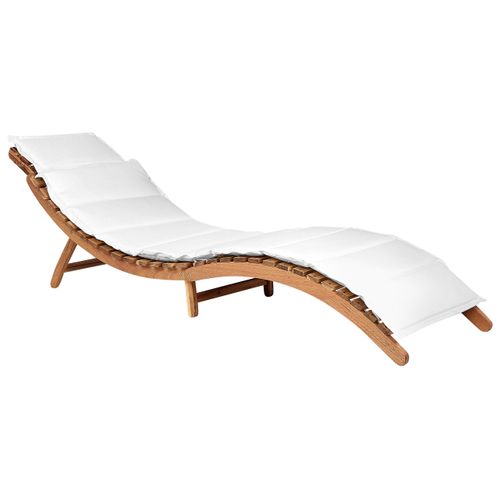 Chaise Longue Avec Coussin Bois Blanc Cassé Luino