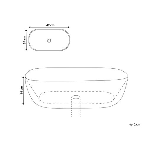 Lavabo En Céramique Effet Marbre 47 X 34 Cm Blanc Hopi