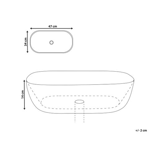 Lavabo En Céramique Effet Marbre 47 X 34 Cm Blanc Hopi
