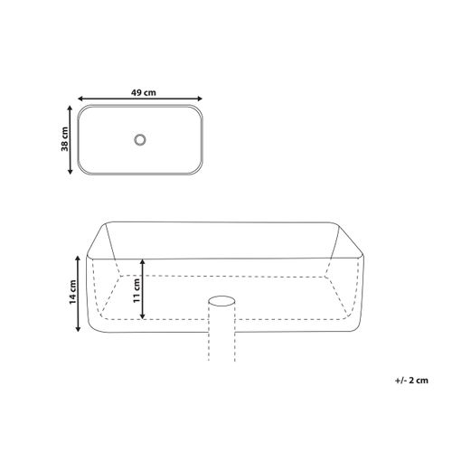 Lavabo En Céramique Effet Marbre 49 X 38 Cm Blanc Hopi