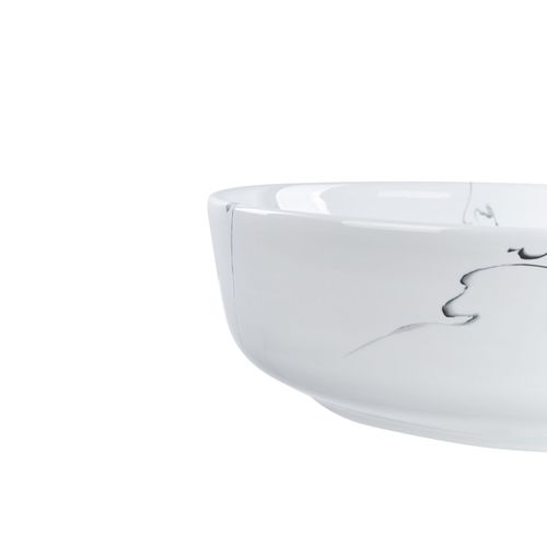 Lavabo En Céramique Effet Marbre D 42 Cm Blanc Hopi