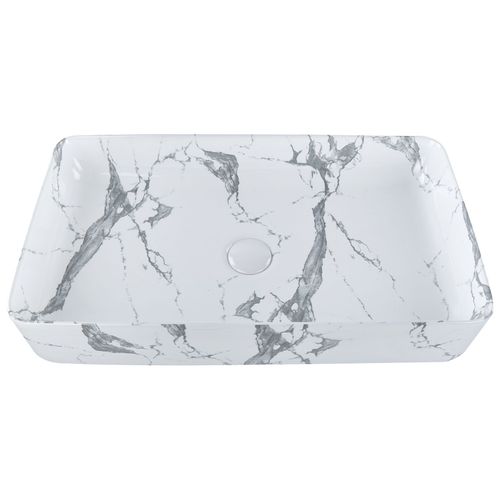 Lavabo En Céramique 62 X 35 Cm Blanc Ipala