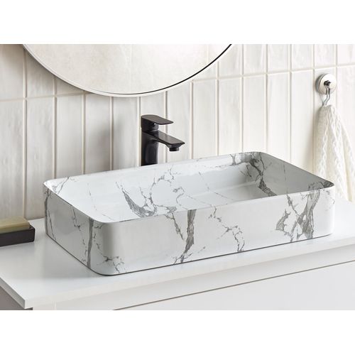 Lavabo En Céramique 62 X 35 Cm Blanc Ipala