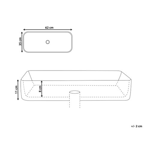 Lavabo En Céramique 62 X 35 Cm Blanc Ipala
