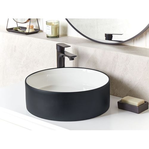 Lavabo En Céramique 40 Cm Noir Tebar
