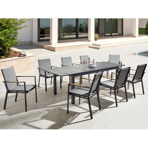 Table De Jardin 180/240 X 90 Cm Matériaux Synthétiques Gris Foncé Skaloma