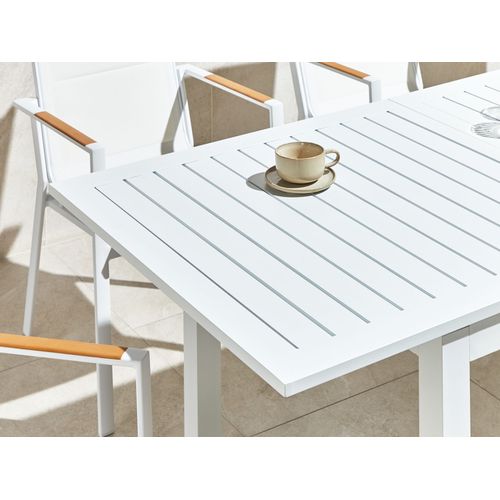 Table De Jardin 180/240 X 90 Cm Matériaux Synthétiques Blanc Skaloma