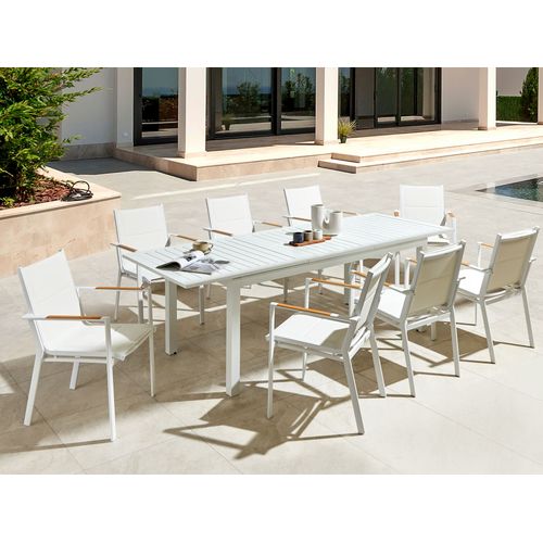 Table De Jardin 180/240 X 90 Cm Matériaux Synthétiques Blanc Skaloma