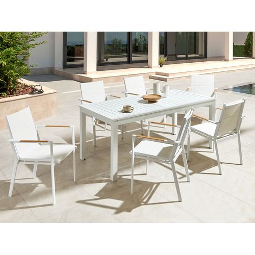 Table De Jardin 180/240 X 90 Cm Matériaux Synthétiques Blanc Skaloma