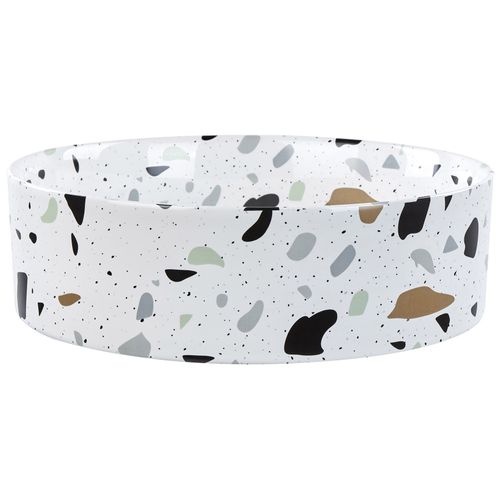 Lavabo En Céramique D 40 Cm Effet Terrazzo Blanc Nules