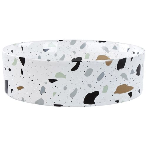 Lavabo En Céramique D 40 Cm Effet Terrazzo Blanc Nules