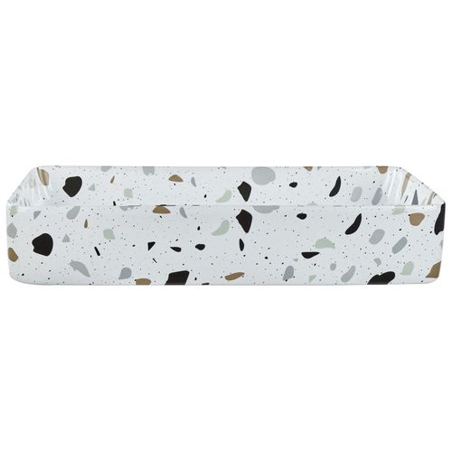 Lavabo En Céramique 61 X 35 Cm Effet Terrazzo Blanc Nules