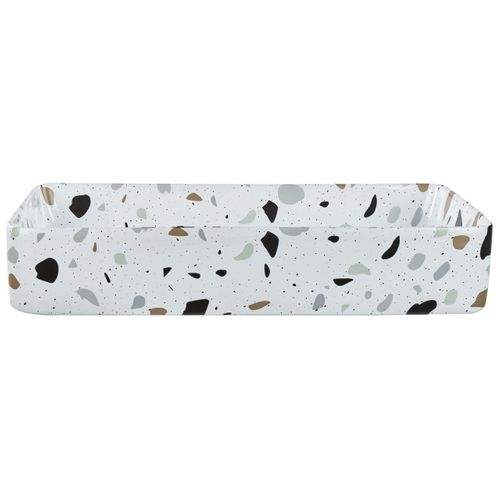 Lavabo En Céramique 61 X 35 Cm Effet Terrazzo Blanc Nules