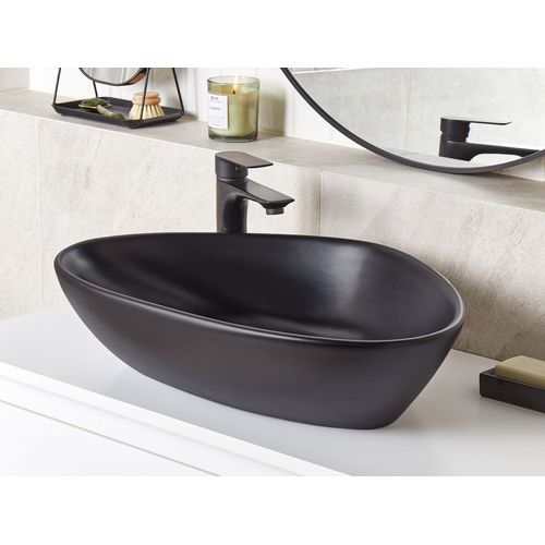 Lavabo En Céramique 60 X 39 Cm Noir Tirig