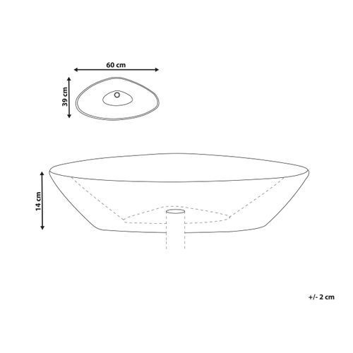 Lavabo En Céramique 60 X 39 Cm Noir Tirig