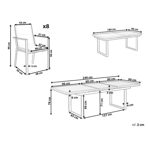 Set De Salle à Manger Métal Blanc Valcanetto/ Busseto