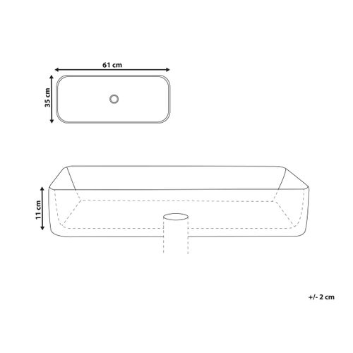 Lavabo En Céramique 61 X 35 Cm Blanc Ulua