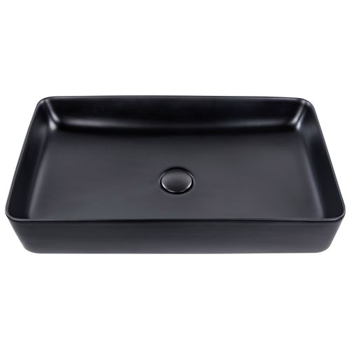 Lavabo En Céramique 61 X 35 Cm Noir Ulua
