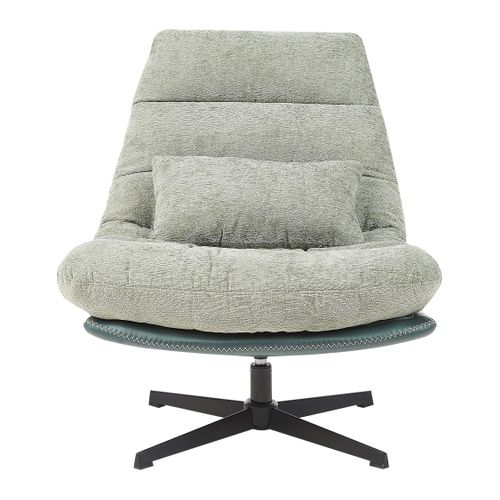 Fauteuil Pivotant Tovik Tissu Chenille Vert Clair