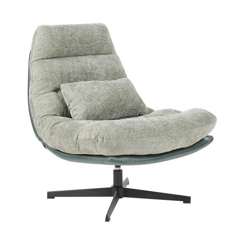 Fauteuil Pivotant Tovik Tissu Chenille Vert Clair
