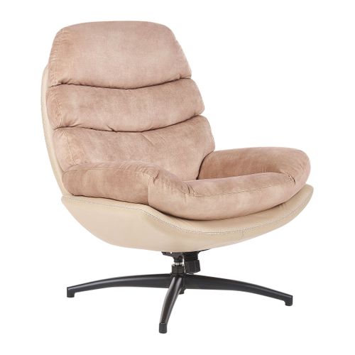 Velours Chaise Avec Repose-pied Beige Sable Eide
