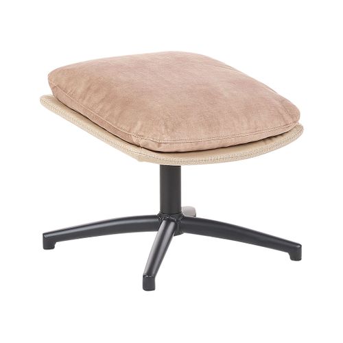 Velours Chaise Avec Repose-pied Beige Sable Eide