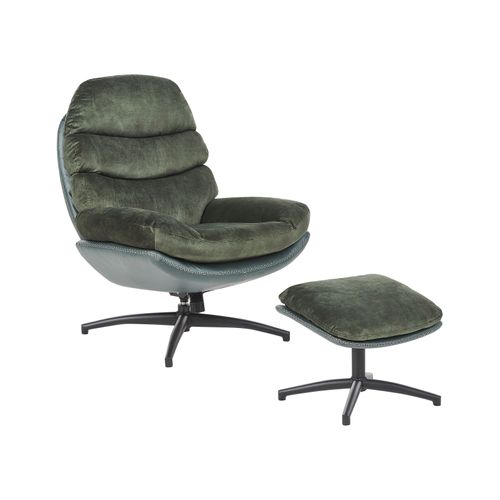 Fauteuil Pivotant Eide Velours Vert Foncé