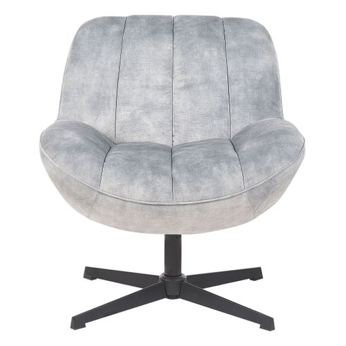 Fauteuil Pivotant Lia Velours Gris Clair
