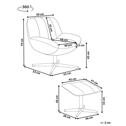 Fauteuil Pivotant Lia Velours Gris Clair