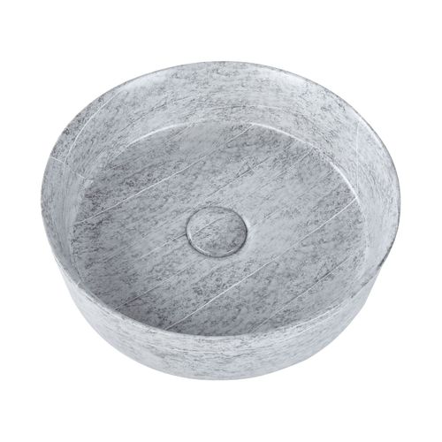 Lavabo En Céramique Effet Granite D 37 Cm Gris Gudar