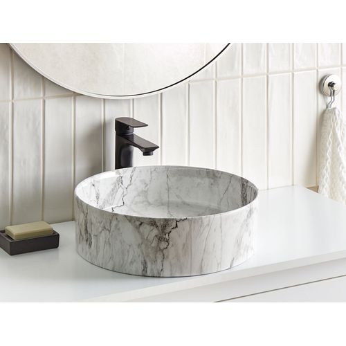 Lavabo D 40 Cm Effet Marbre Blanc Manis