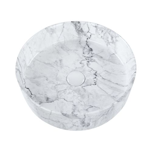 Lavabo D 40 Cm Effet Marbre Blanc Manis