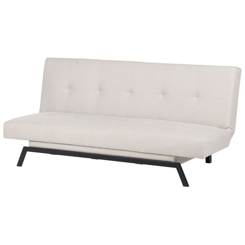 Canapé Convertible 3 Places En Tissu Blanc Cassé Leeds