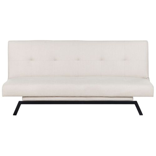 Canapé Convertible 3 Places En Tissu Blanc Cassé Leeds