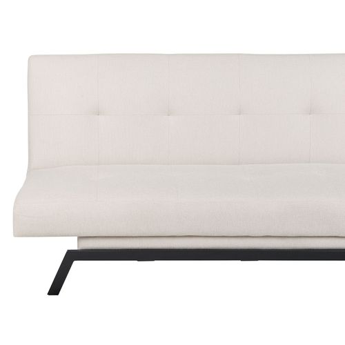 Canapé Convertible 3 Places En Tissu Blanc Cassé Leeds