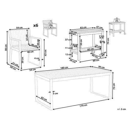 Set De Salle à Manger Bois Solide Bois Clair Sassari Ii
