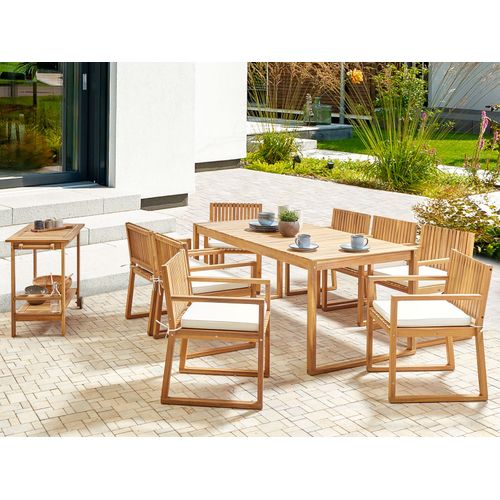 Set De Salle à Manger Bois Solide Blanc Cassé Sassari Ii