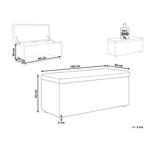Pouf Avec Rangement En Tissu Bleu Marine Orem